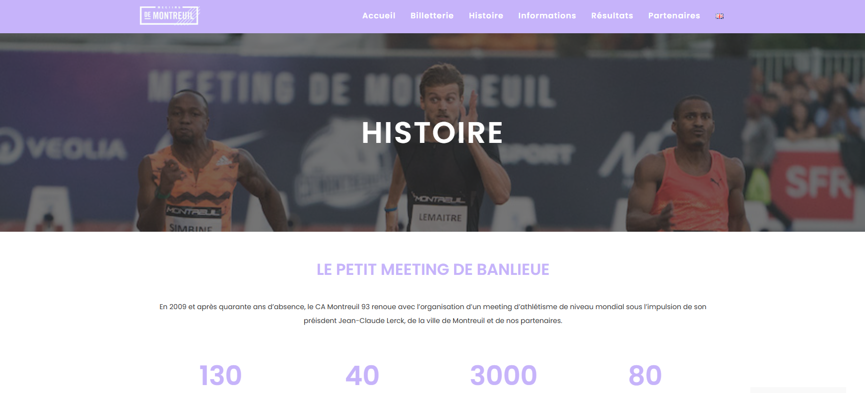 Capture du site web du CA Montreuil